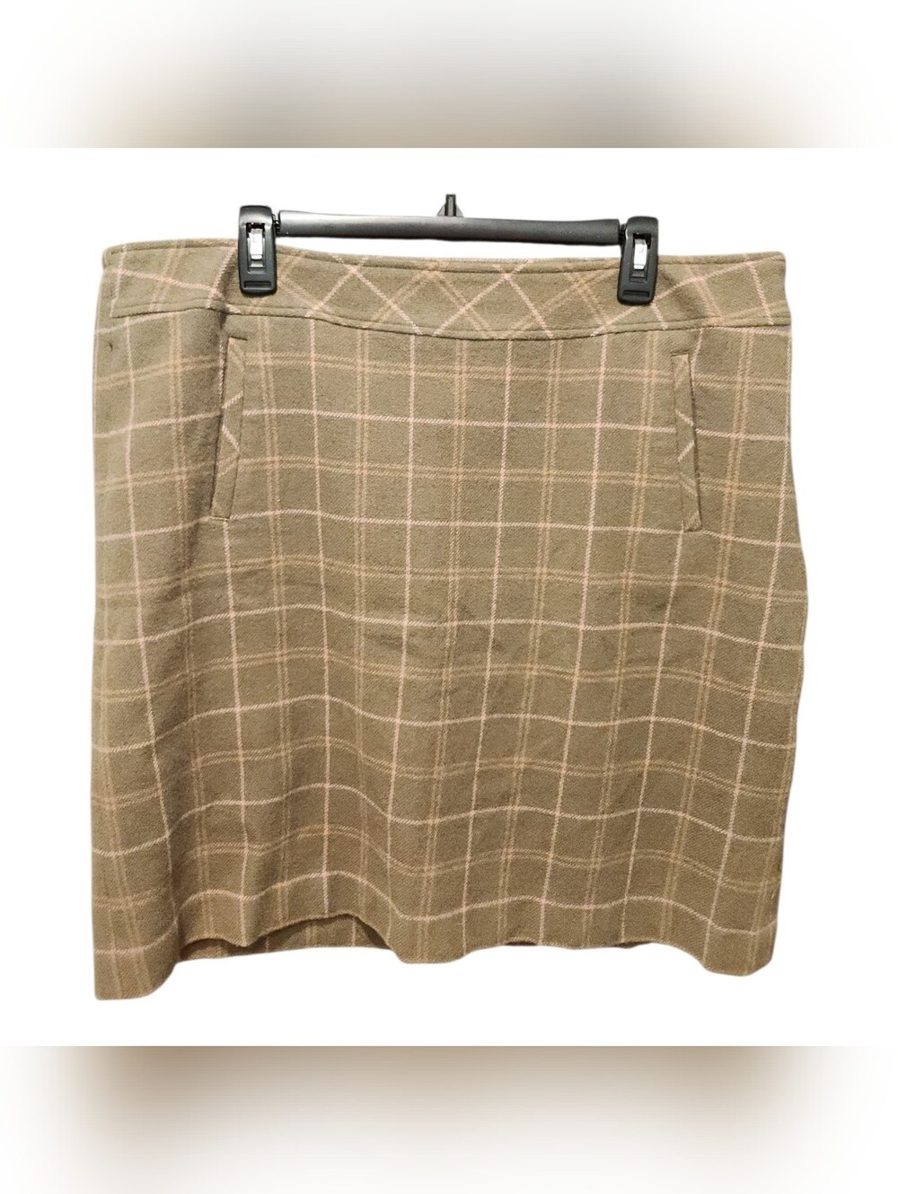 Talbots Wool Blend Above The Knee Plaid Skirt Sze 14W Academia Earthy Retro Prep